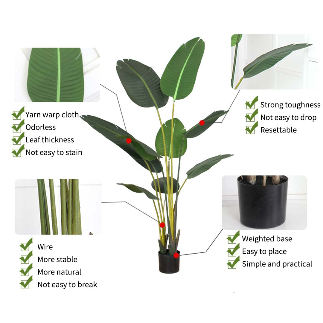 SOGA 2X 120cm Artificial Green Indoor Traveler Banana Fake Decoration Tree Flower Pot Plant