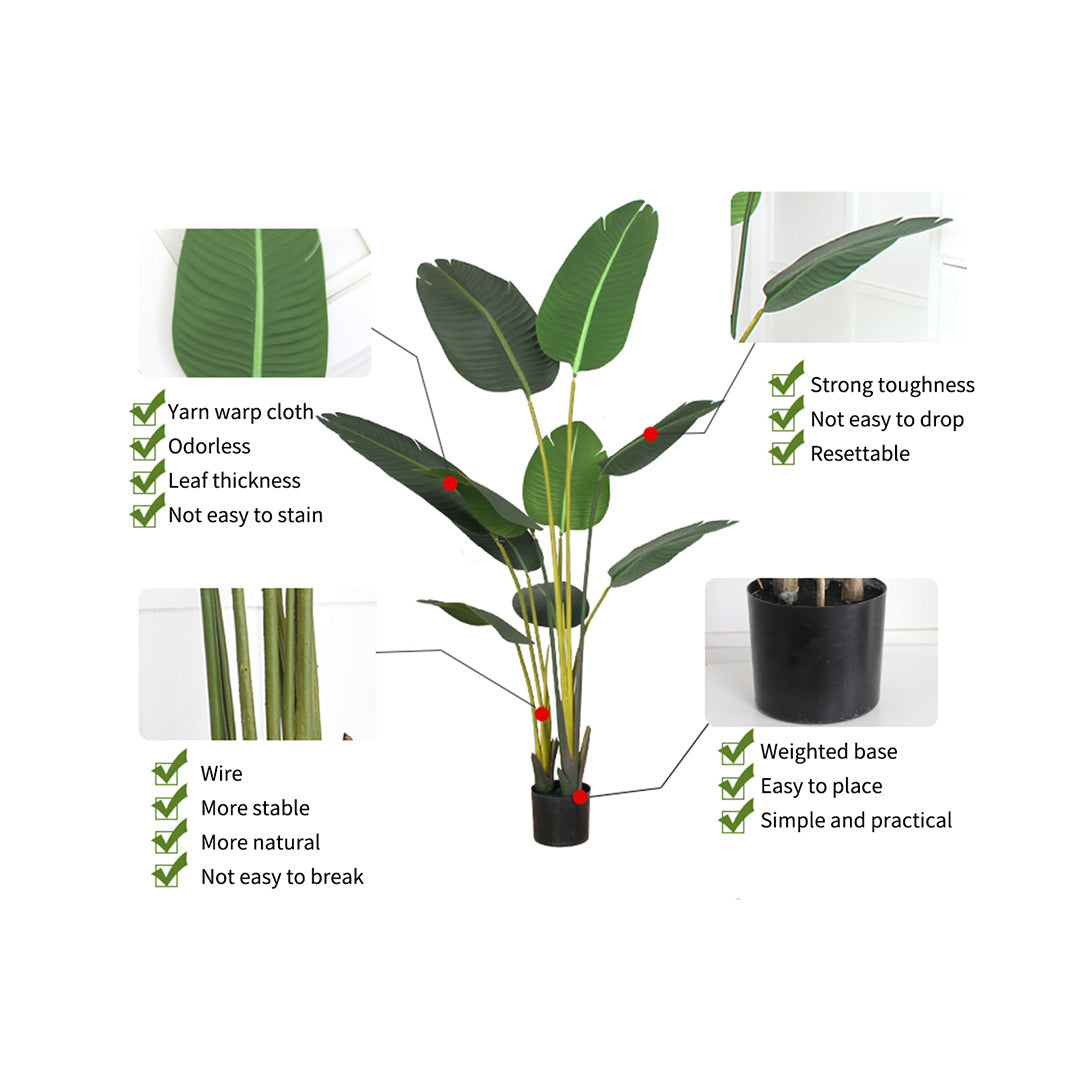 SOGA 4X 180cm Green Artificial Indoor Nordic Wind Traveller Banana Plant Fake Decorative Tree