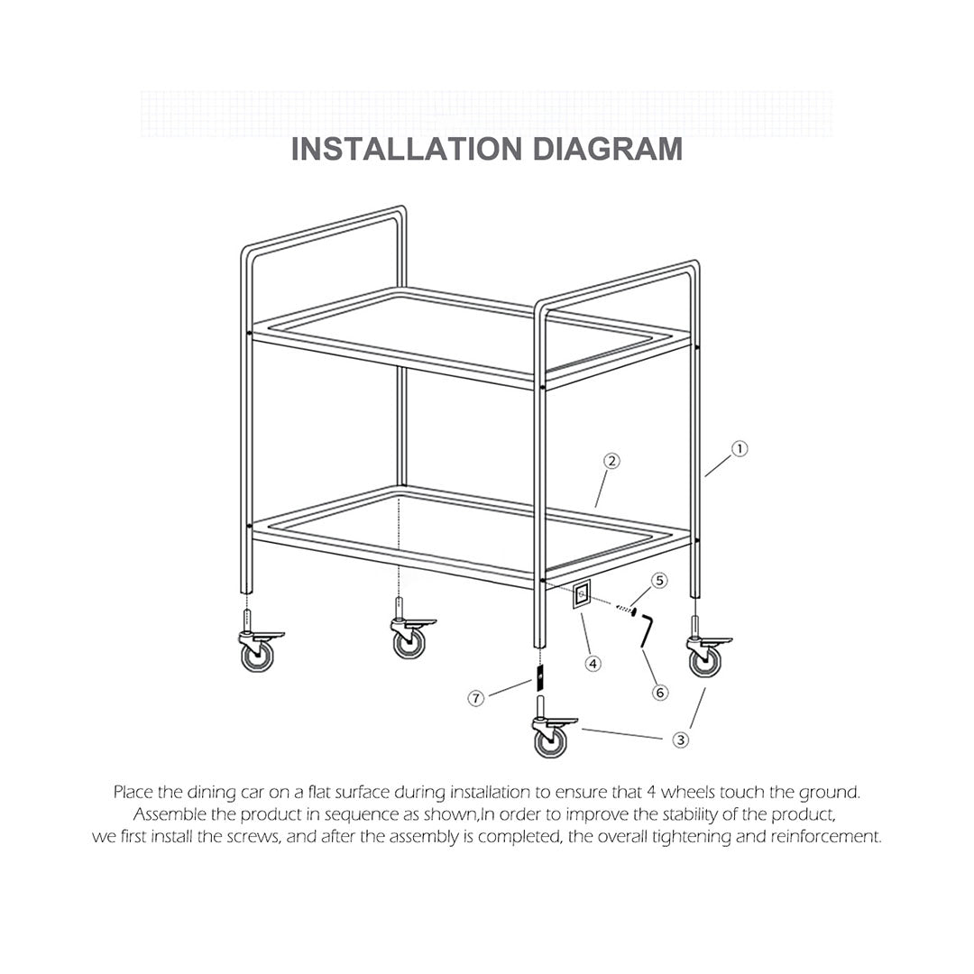 SOGA 2X 4 Tier 860x540x1170 Stainless Steel Kitchen Dining Food Cart Trolley Utility