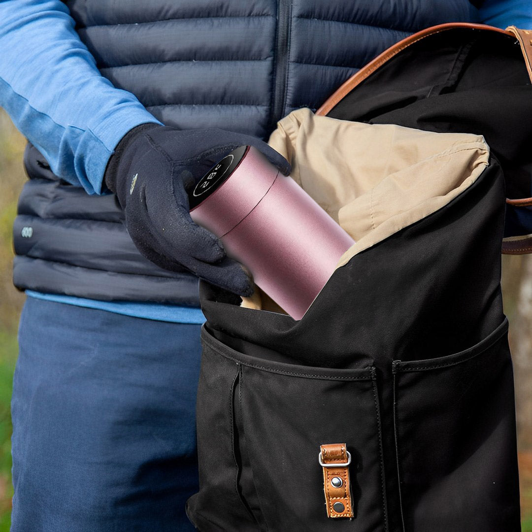 SOGA 2X 500ML Stainless Steel Smart LCD Thermometer Display Bottle Vacuum Flask Thermos Rose Gold