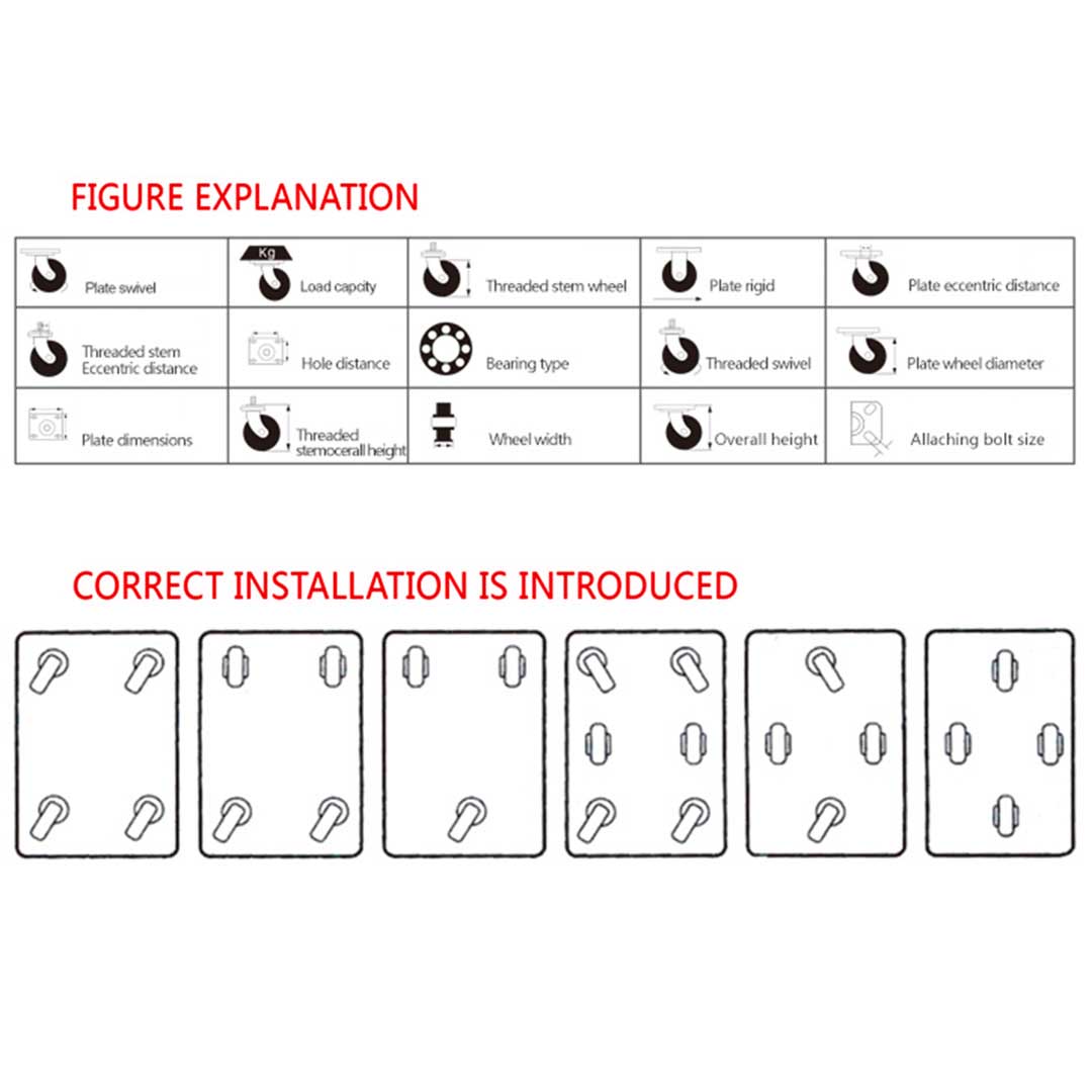 SOGA 2X 4" Heavy Duty Polyurethane Swivel Castor Brake Wheels