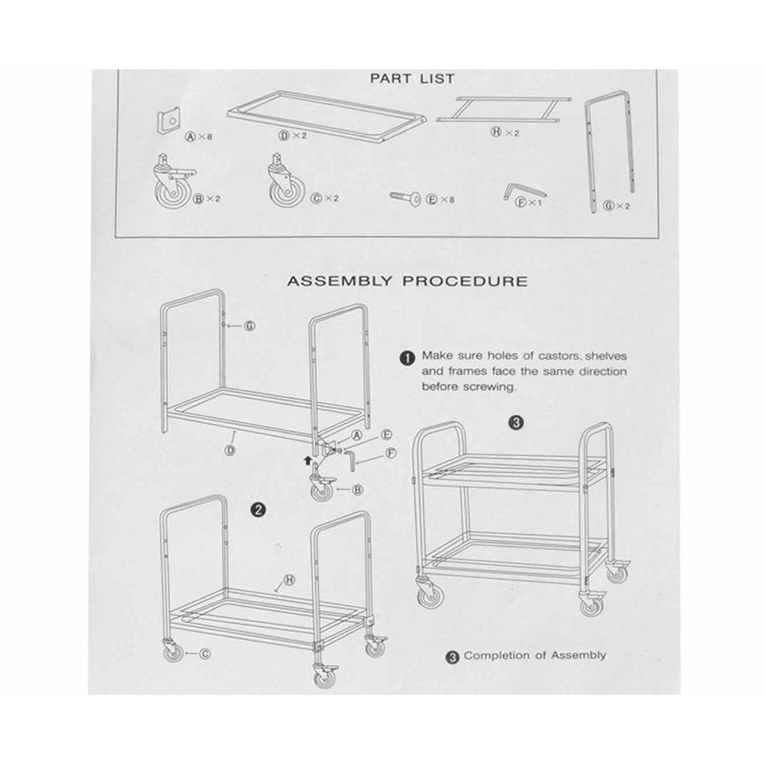 SOGA 2X 2 Tier 95x50x95cm Stainless Steel Drink Wine Food Utility Cart Large