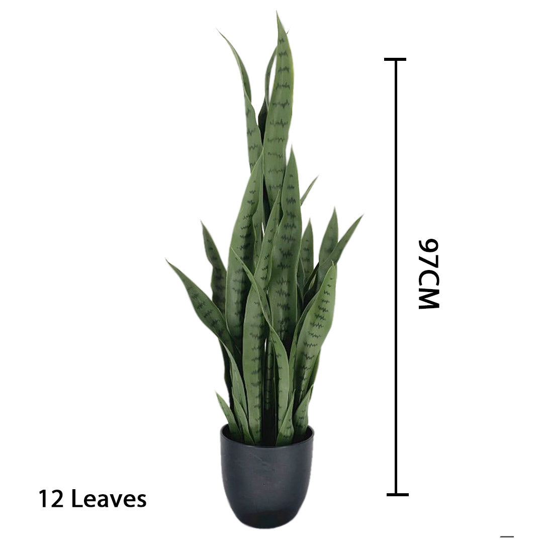 SOGA 4X 97cm Artificial Indoor Snake Sansevieria Plant Fake Decoration Tree Flower Pot