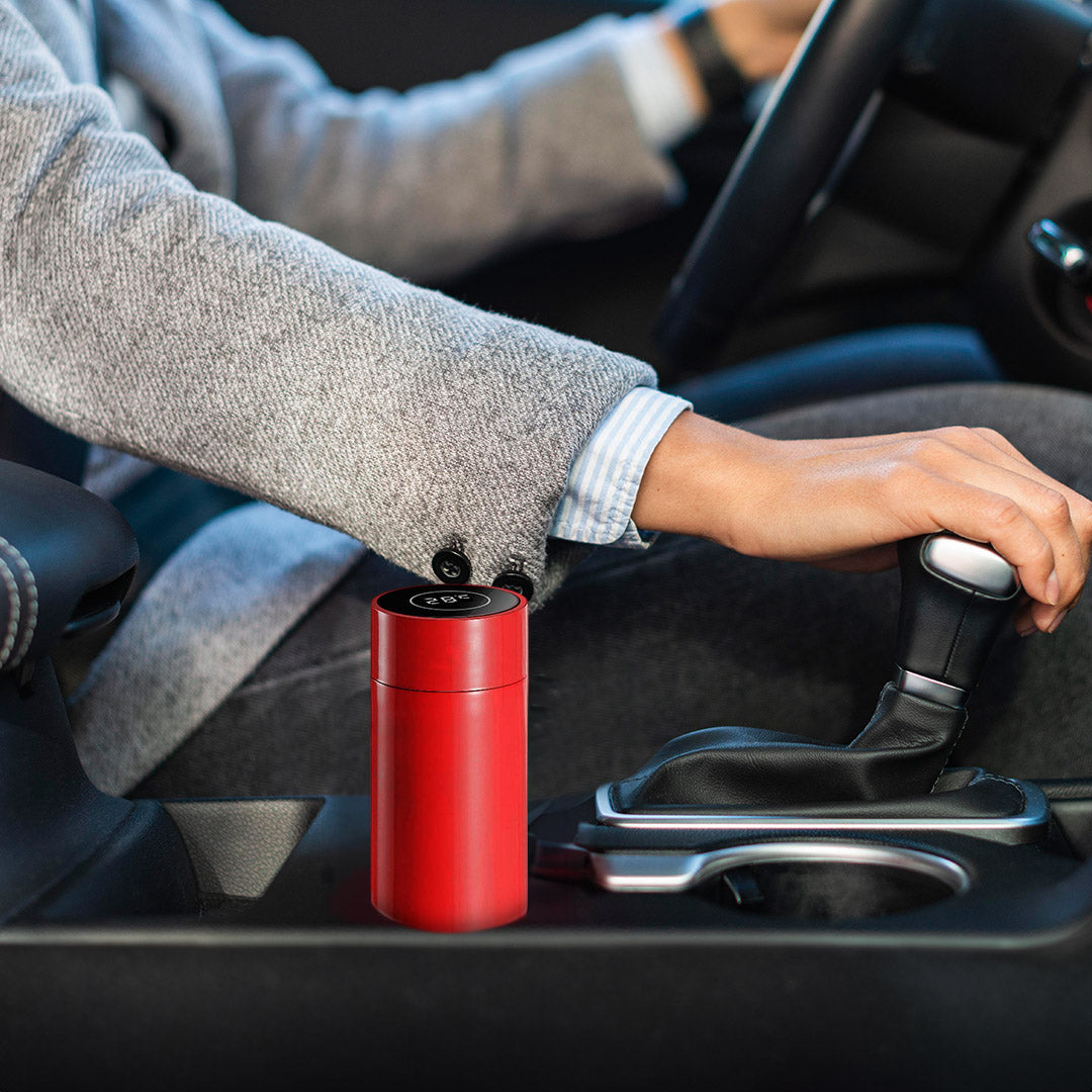 SOGA 2X 500ML Stainless Steel Smart LCD Thermometer Display Bottle Vacuum Flask Thermos Red