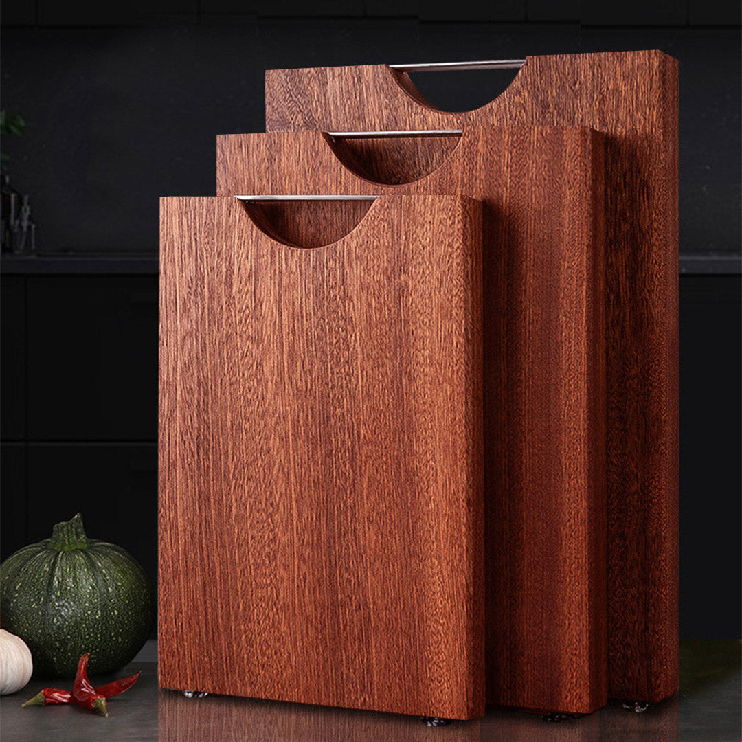 SOGA 50cm Rectangular Wooden Ebony Butcher Block Non-slip Chopping Food Serving Tray Charcuterie Board