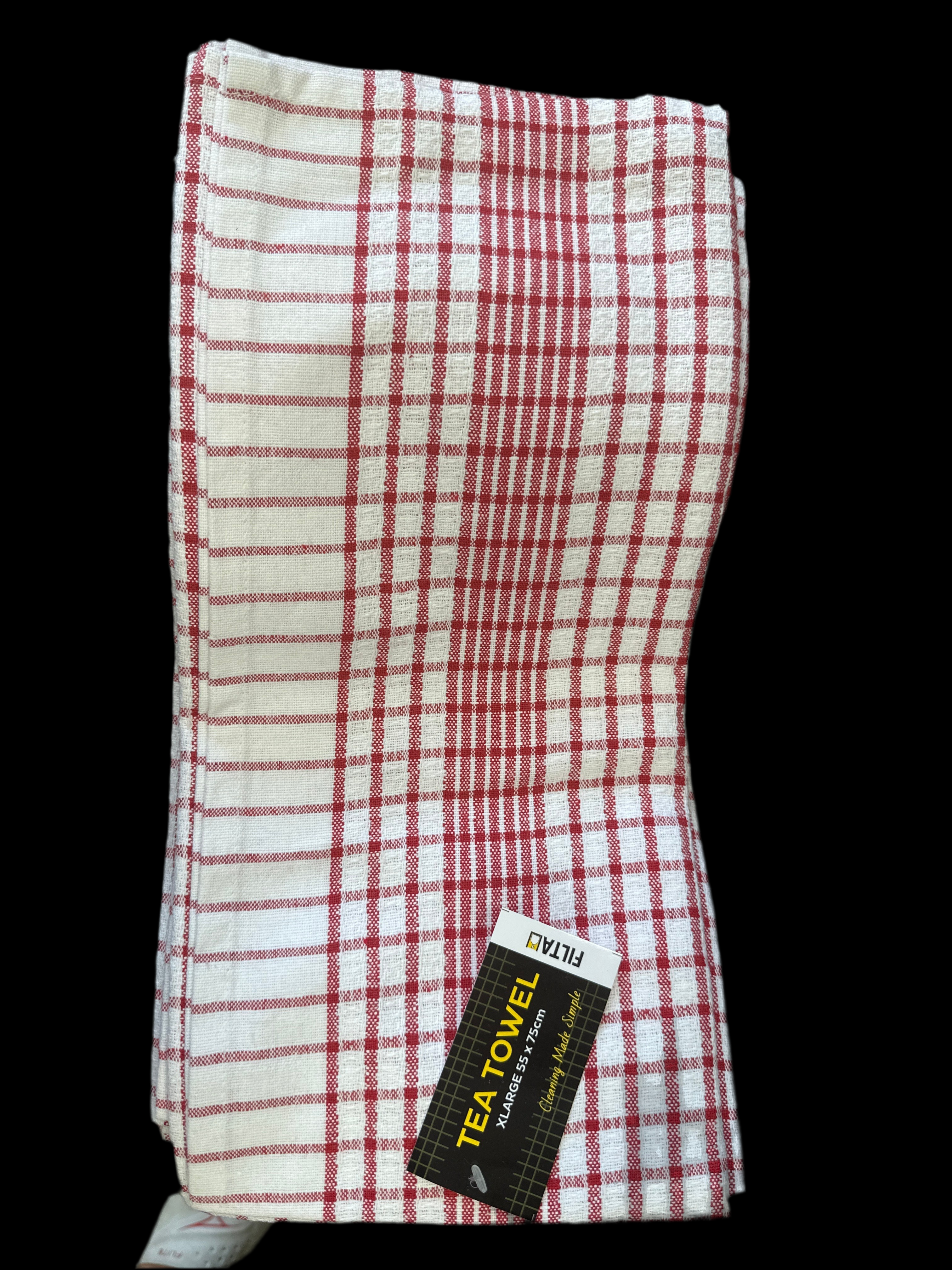 FILTA XL COTTON TEA TOWEL RED (55CM X 75CM) (Pack of 6)
