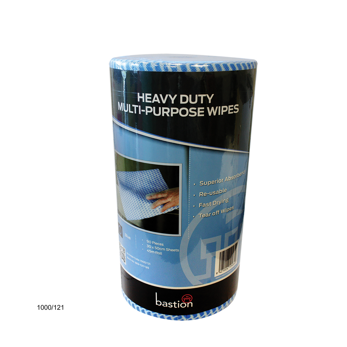 Bastion Heavy Duty Wipes on a Roll - Blue