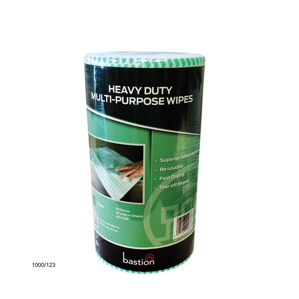 Bastion Heavy Duty Wipes on a Roll - Green