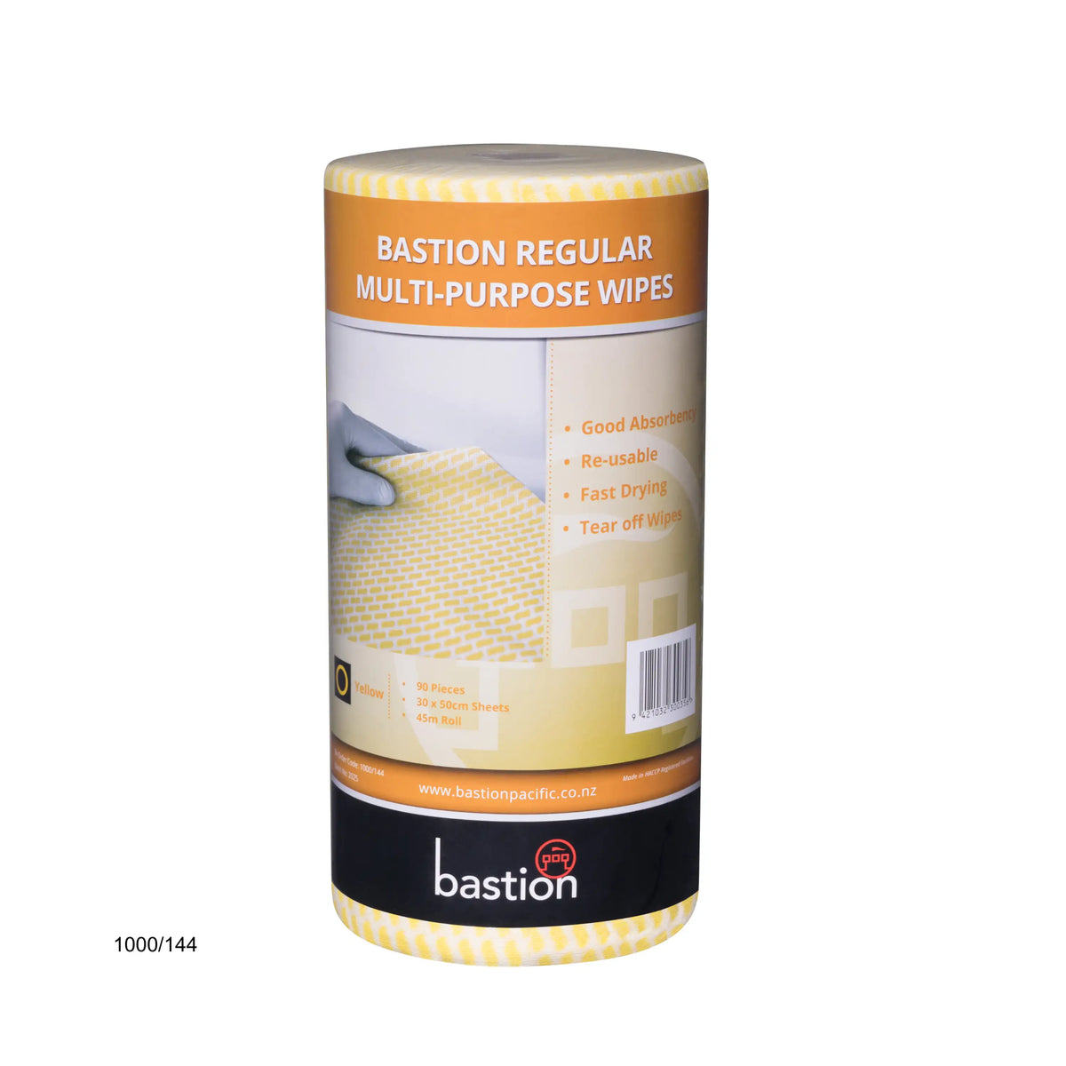 Bastion Regular Wipes on a Roll - Yellow