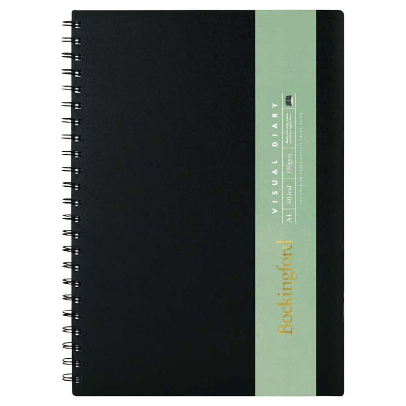Bockingford Diary A4 Visual 60 Leaf Black 120gsm - Cafe Supply