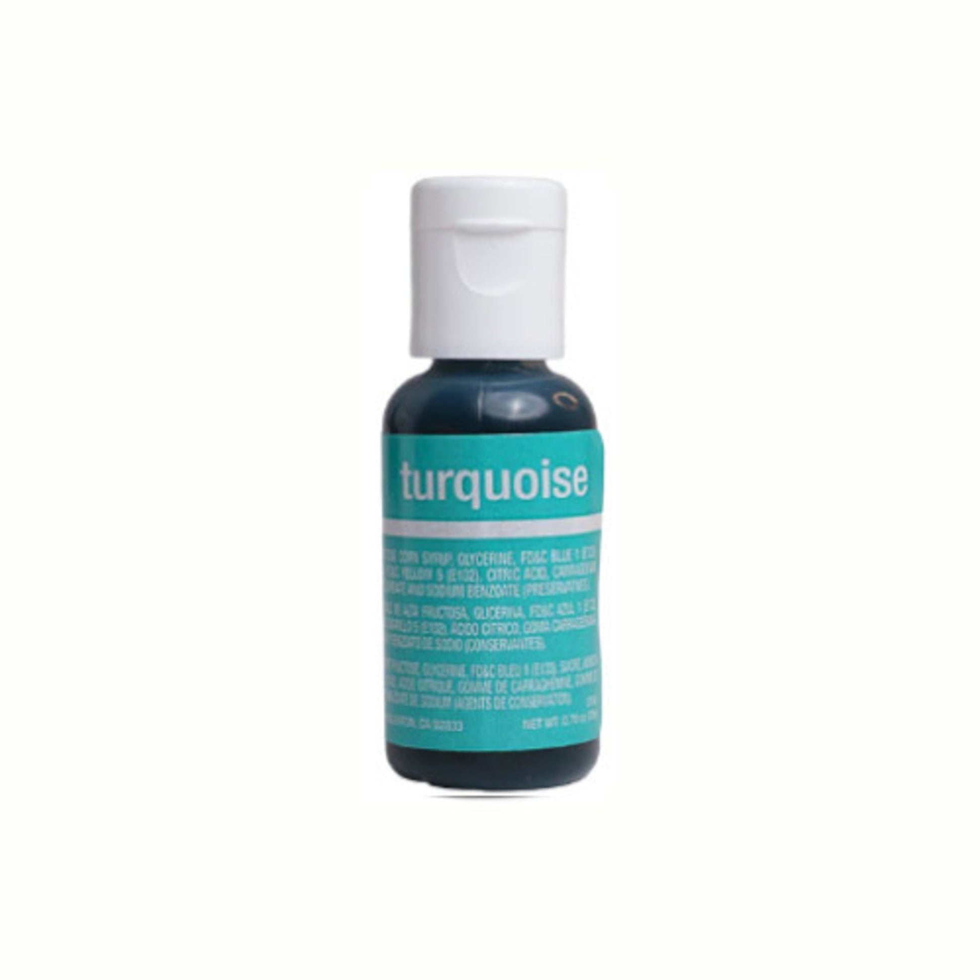 Chefmaster Liqua Gel Turquoise .70oz Bottle - Cafe Supply