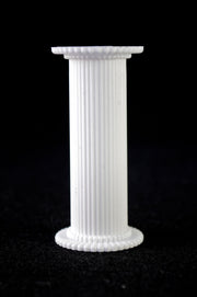 Round Fine Fluted White Pillar 75mm - Cafe Supply