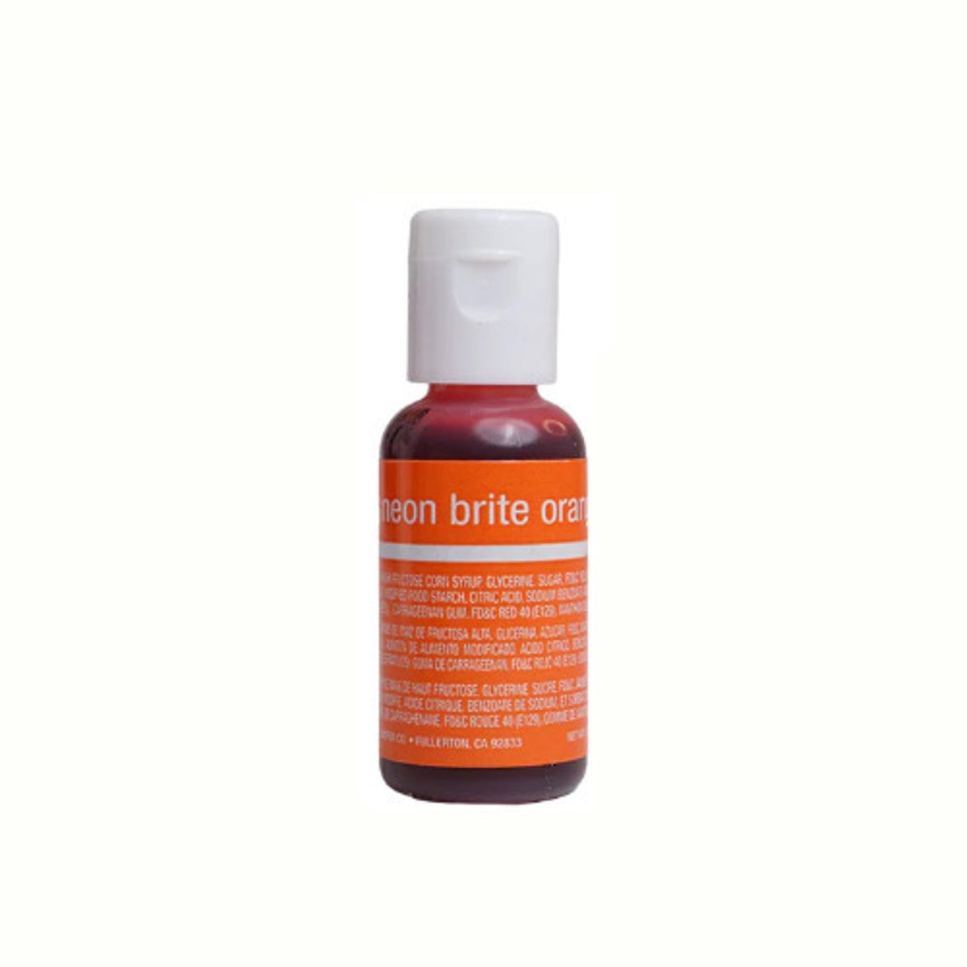 Chefmaster Liqua Gel Neon Brite Orange (Box of 12) - Cafe Supply