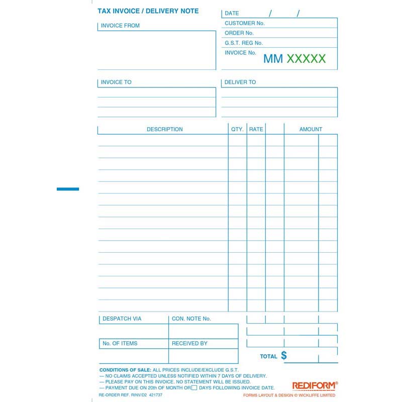 Rediform Book Invoice Statement Delivery Duplicate 50 Leaf - Cafe Supply