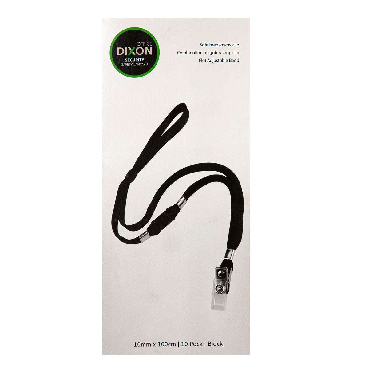 Dixon Lanyard Black Pack 10 Flat - Cafe Supply