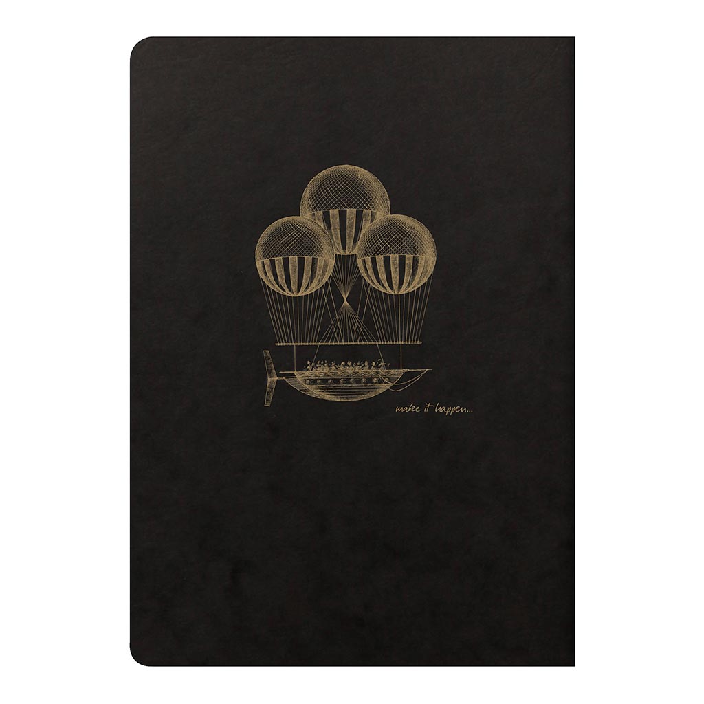 Flying Spirit Sewn Notebook A5 Black