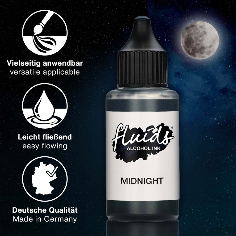 Octopus Fluids Alcohol Ink Midnight Black 30ml