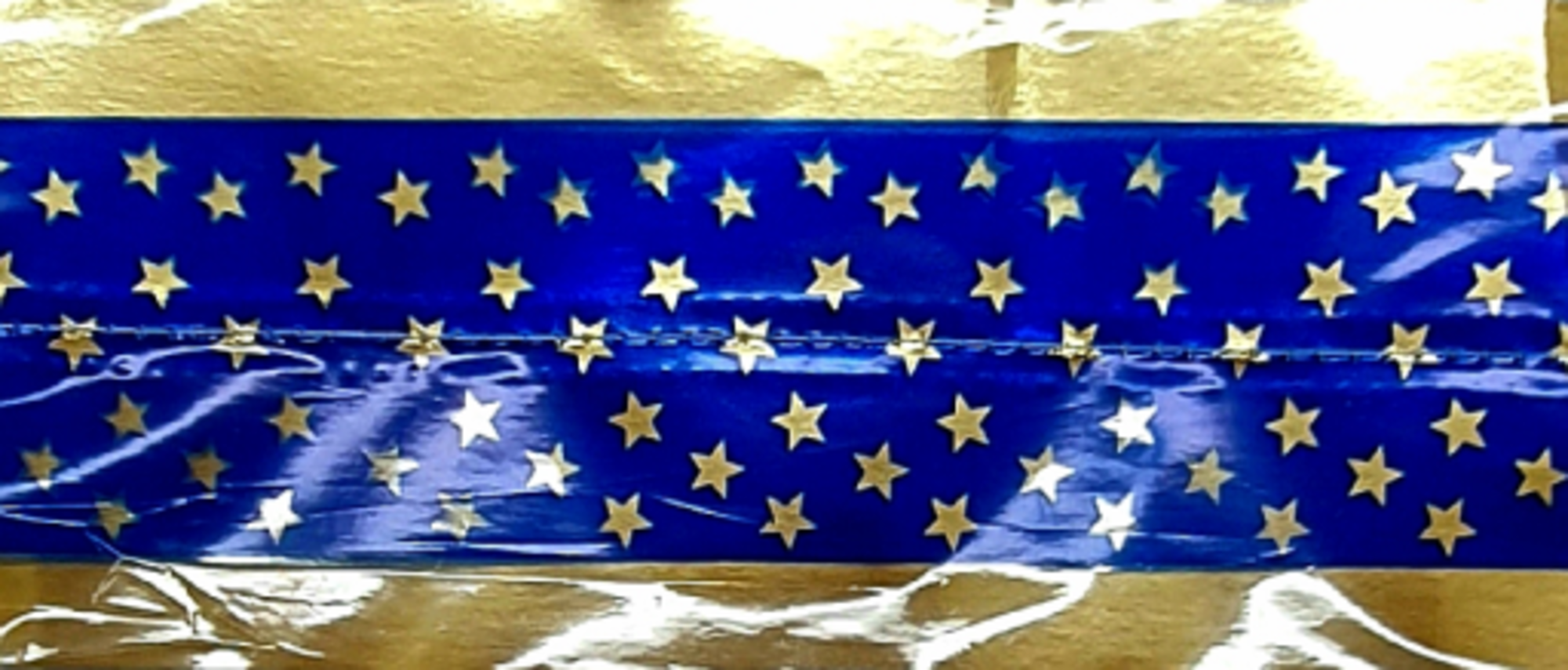 Cake Band Star Royal Blue/Gold 63mm (7m) - Cafe Supply