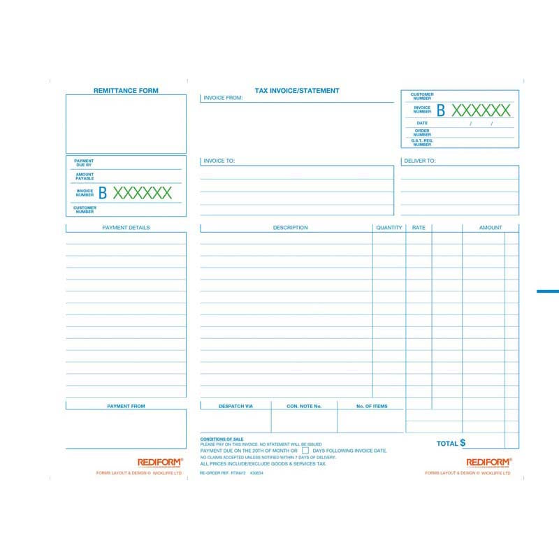 Rediform Book Invoice Statement Duplicate 50 Leaf - Cafe Supply