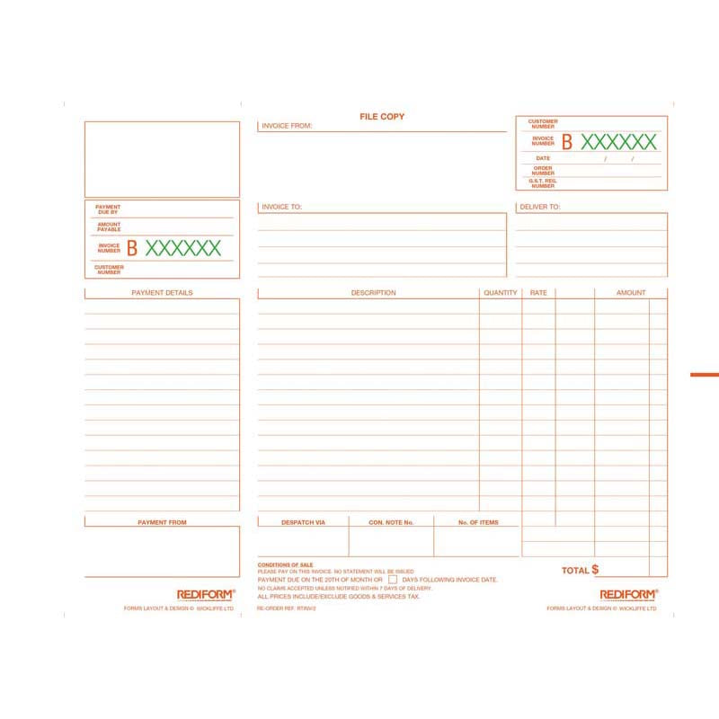 Rediform Book Invoice Statement Duplicate 50 Leaf - Cafe Supply