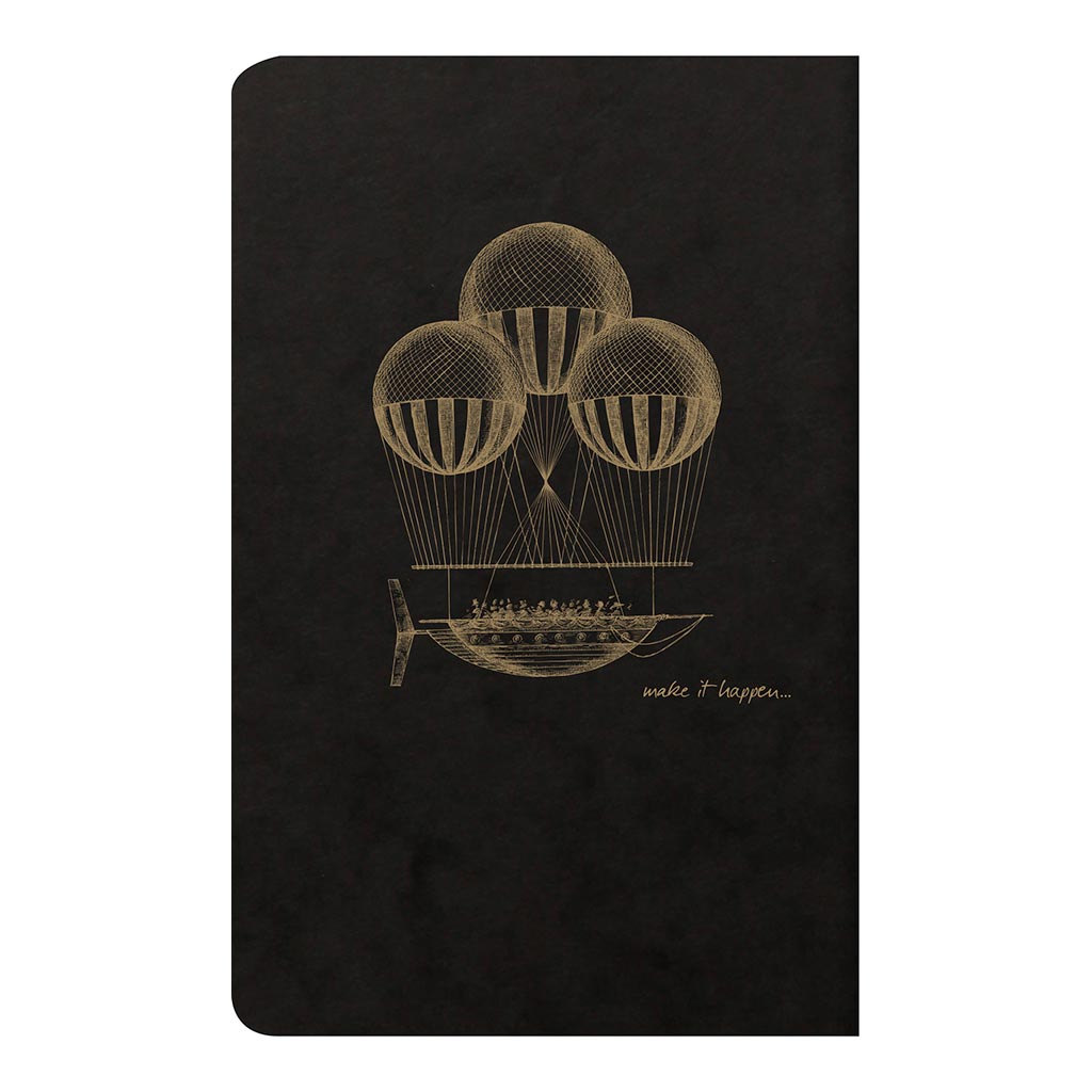 Flying Spirit Sewn Notebook 11x17cm Black