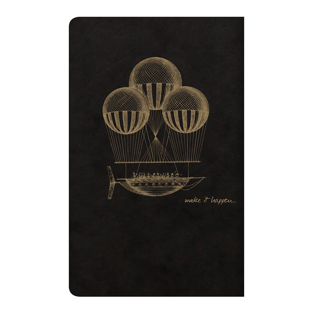 Flying Spirit Sewn Notebook 7.5x12cm Black