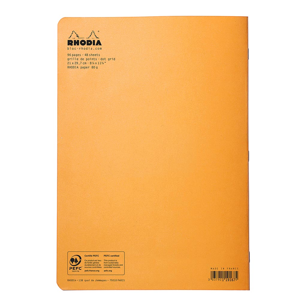 Rhodia Classic Notebook Stapled A4 Dot Orange