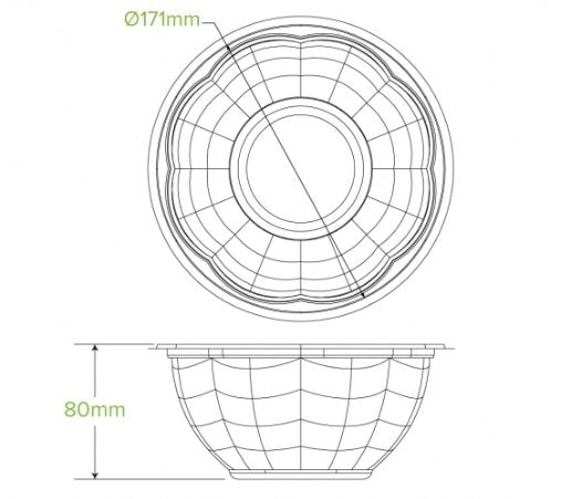 1,080ML / 32OZ CLEAR SALAD BIOBOWL - Cafe Supply