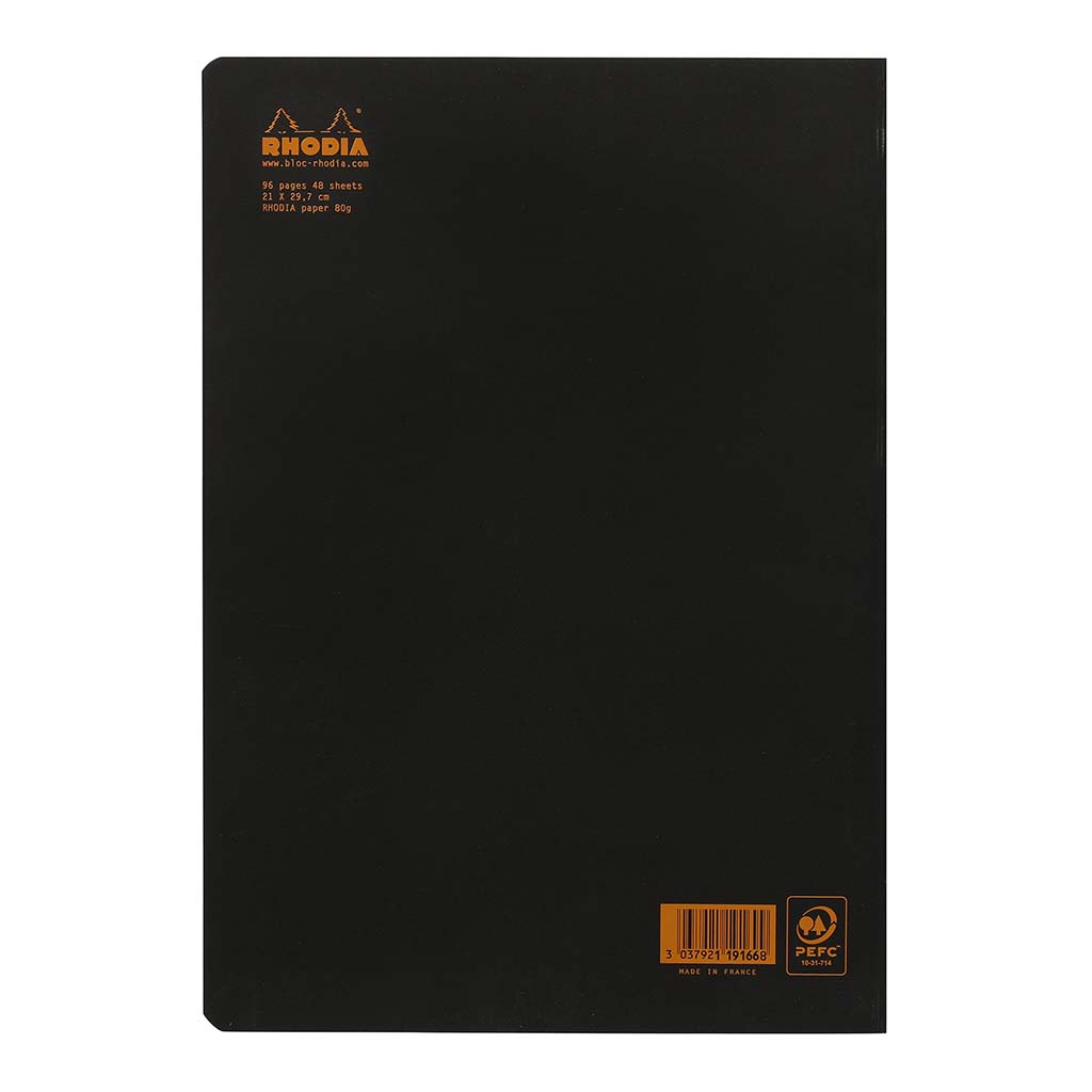 Rhodia Classic Notebook Stapled A4 Dot Black