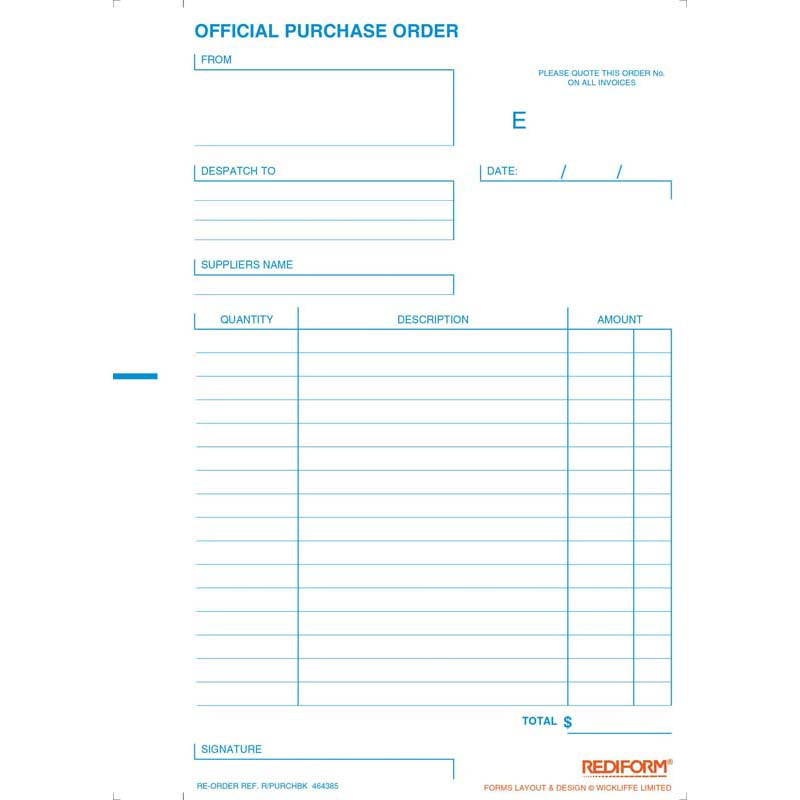 Rediform Book Purchase Order Duplicate 50 Leaf - Cafe Supply