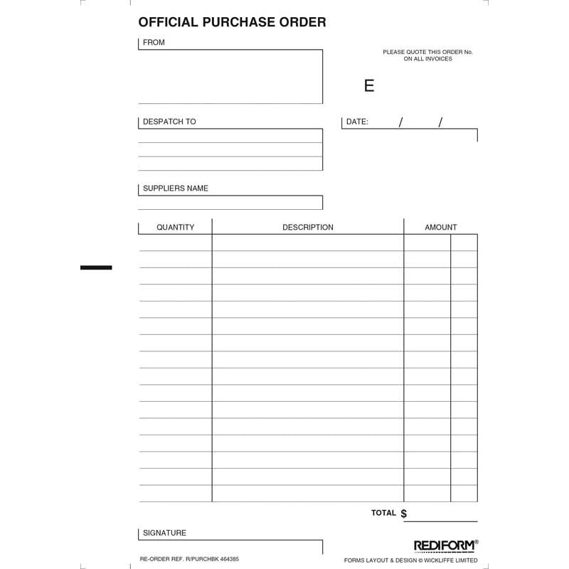Rediform Book Purchase Order Duplicate 50 Leaf - Cafe Supply