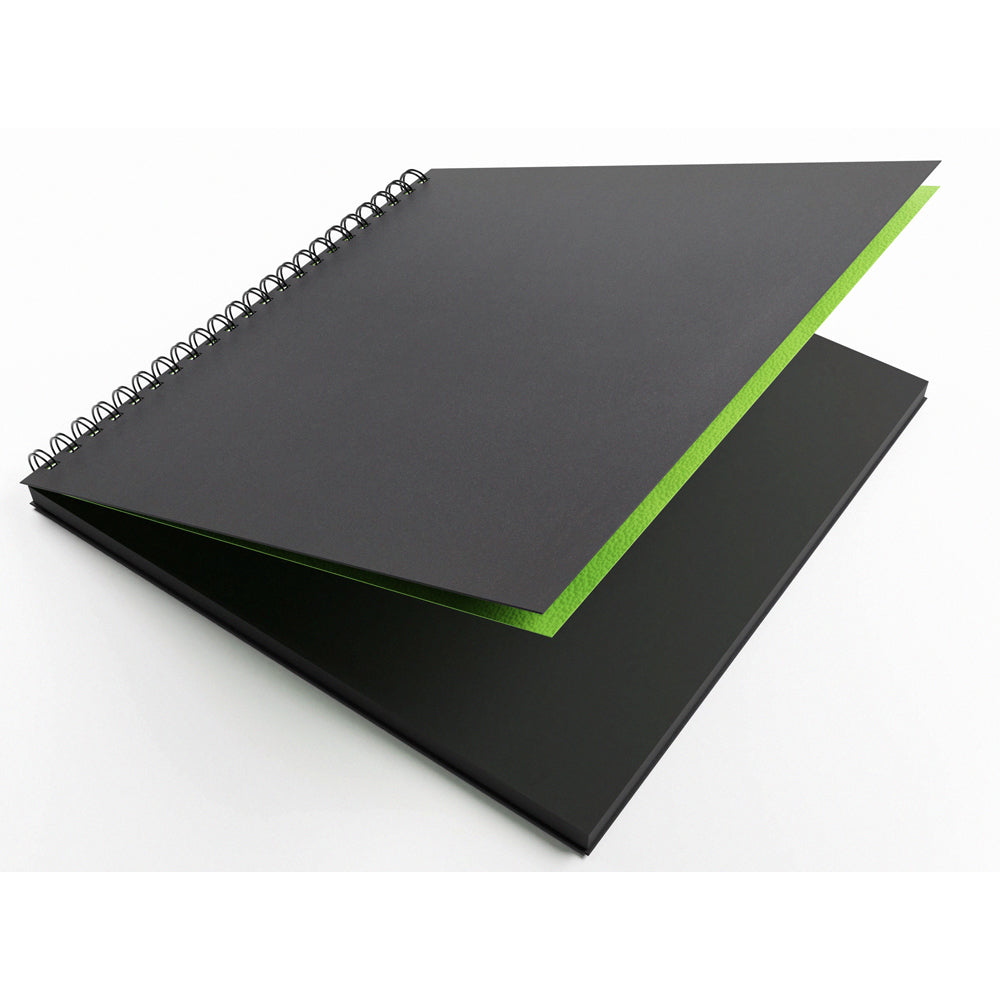 Artgecko Shady Sketchbook 300mm Square 80 Pages 40 Sheets 200gsm Black Toned Card - Cafe Supply