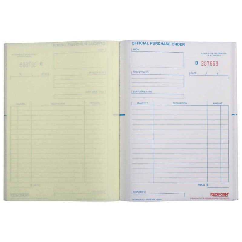 Rediform Book Purchase Order Duplicate 50 Leaf - Cafe Supply