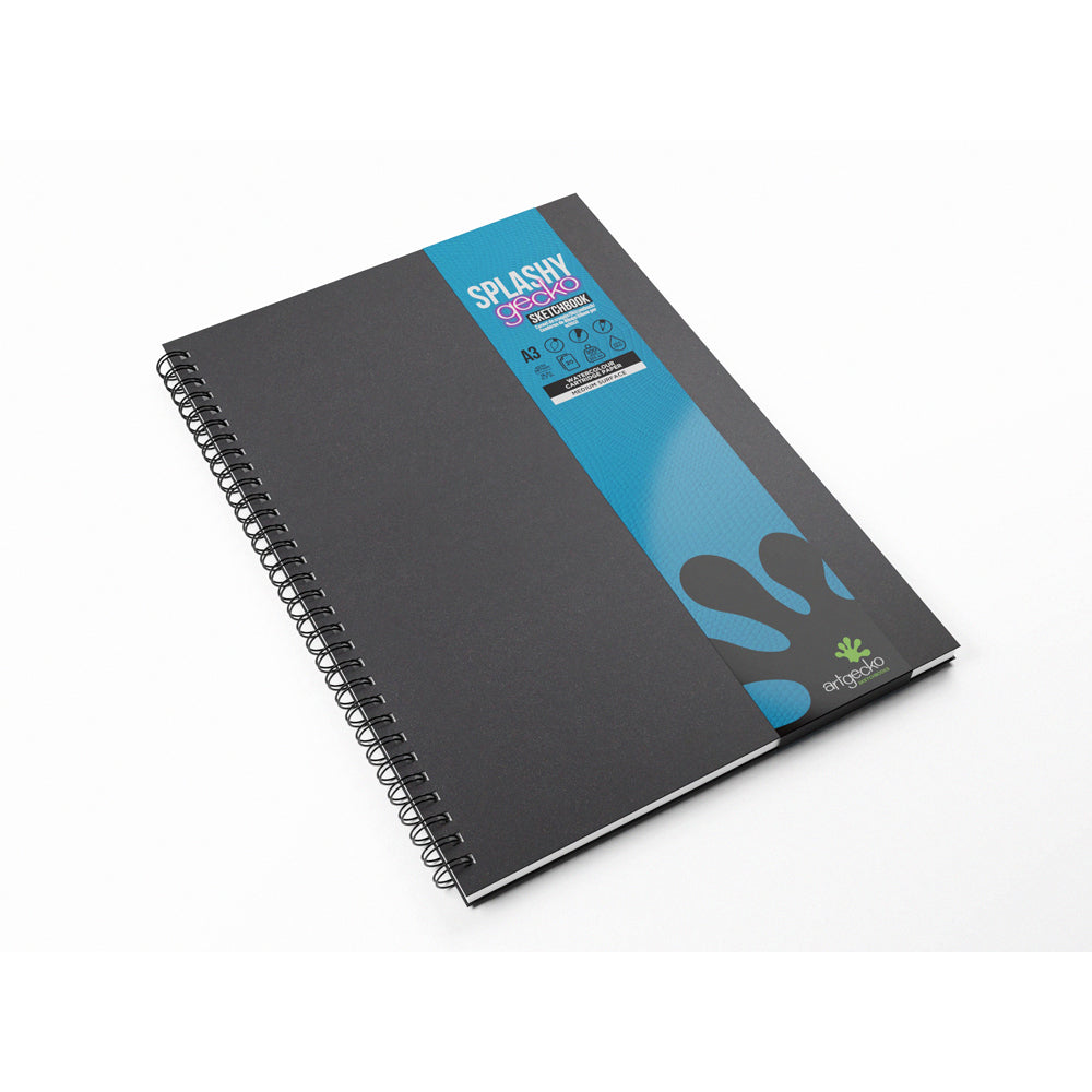 Artgecko Splashy Sketchbook A3 40 Pages 20 Sheets 300gsm White Paper - Cafe Supply