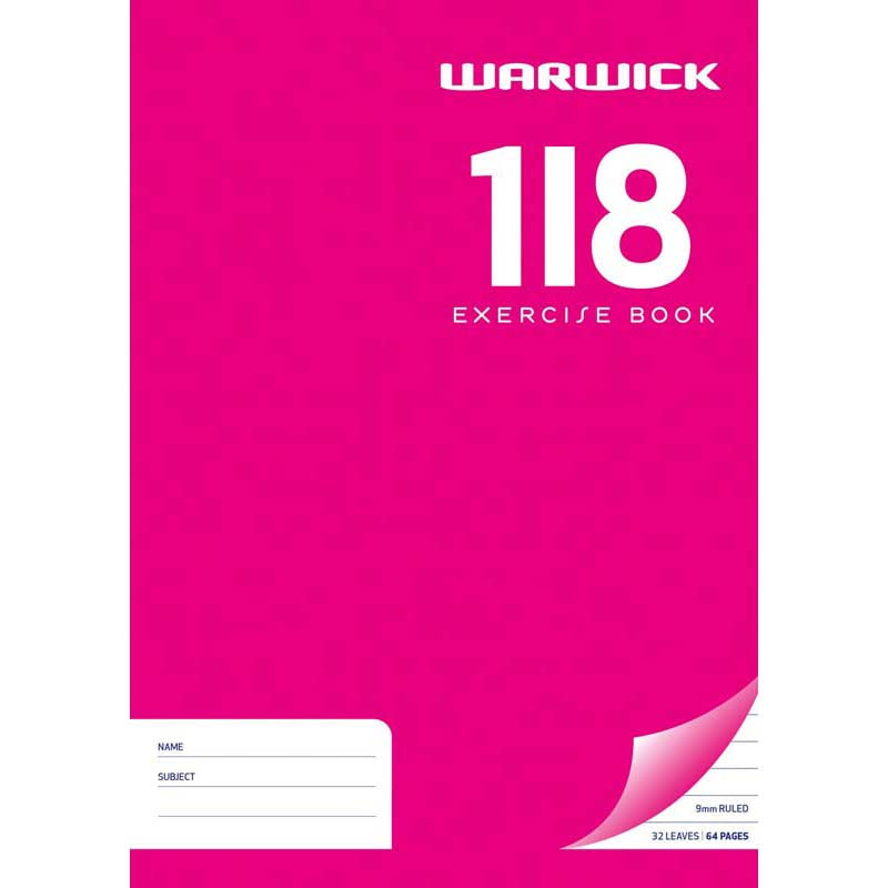 Warwick Exercise Book 1I8 9mm Ruled 32 Leaf A4 - Cafe Supply