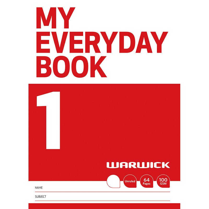 Warwick My Everyday Book 1 Unruled 64 Page - Cafe Supply