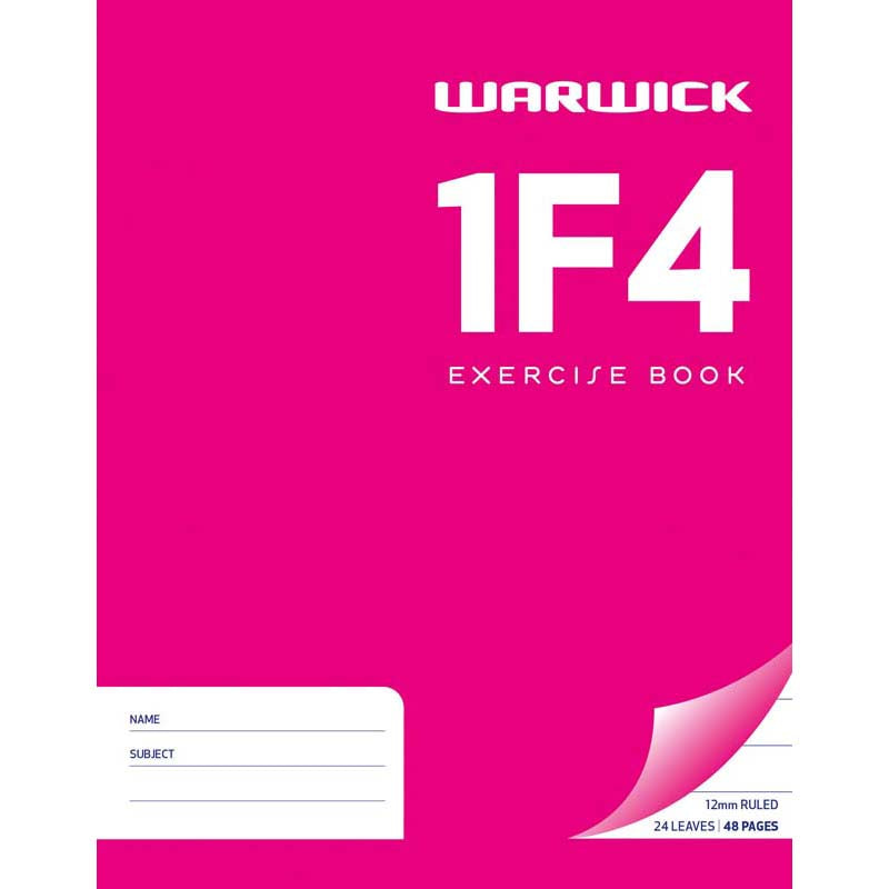 Warwick Exercise Book 1F4 24 Leaf Ruled 12mm 230x180mm - Cafe Supply