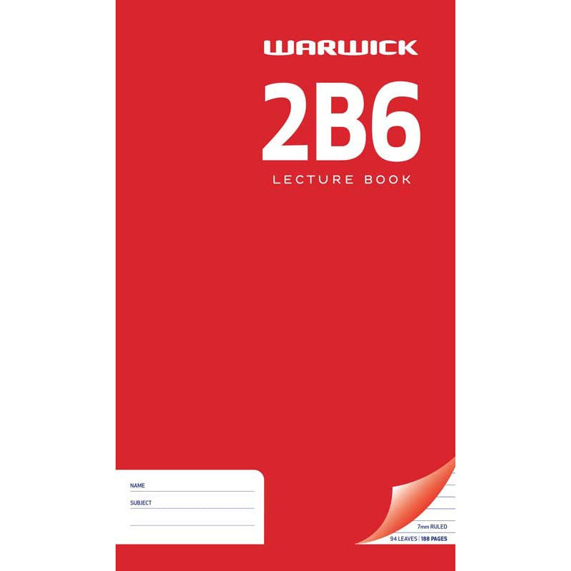 Warwick Lecture Book 2B6 94 Leaf Ruled 7mm 330x205mm - Cafe Supply