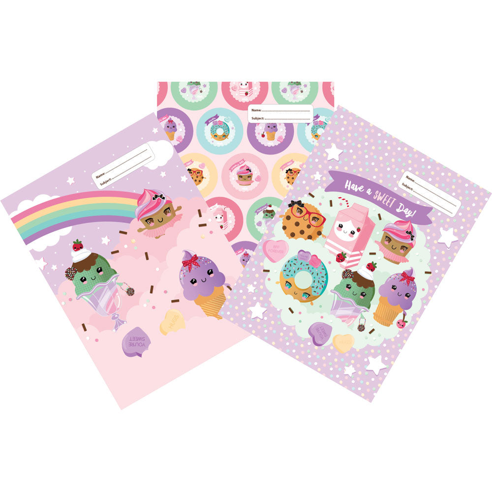 Spencil Everyday Is Sundae Book Cover A4 Pack 3 Assorted - Cafe Supply