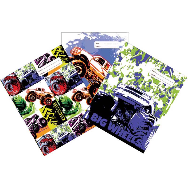 Spencil Big Wheels II Book Cover 1B5 Pack 3 Assorted - Cafe Supply