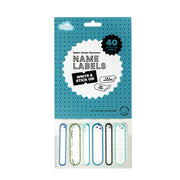 Spencil Write And Stick On Name Labels 40Pk Cool Blues - Cafe Supply