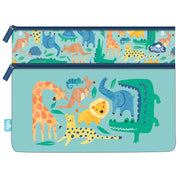 Spencil Safari Puzzle Junior A4 Twin Zip Pencil Case - Cafe Supply