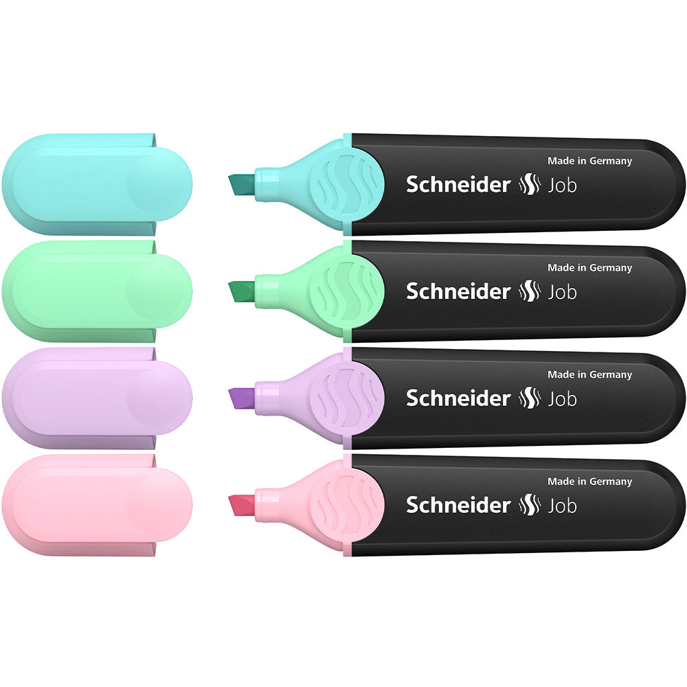 Schneider Highlighter Job Pastel Assorted Wallet 4 pieces - Cafe Supply