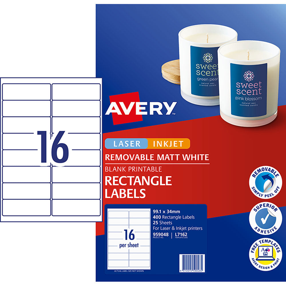 Avery Label L7162 Rev-25 99x34mm 16up 25 Sheets - Cafe Supply