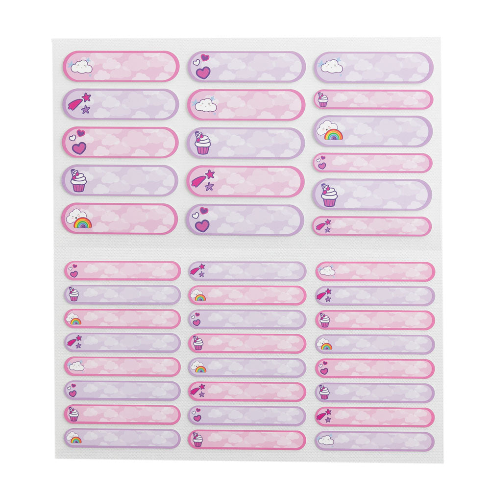 Spencil Write and Iron On Name Labels 40pk Pink - Cafe Supply