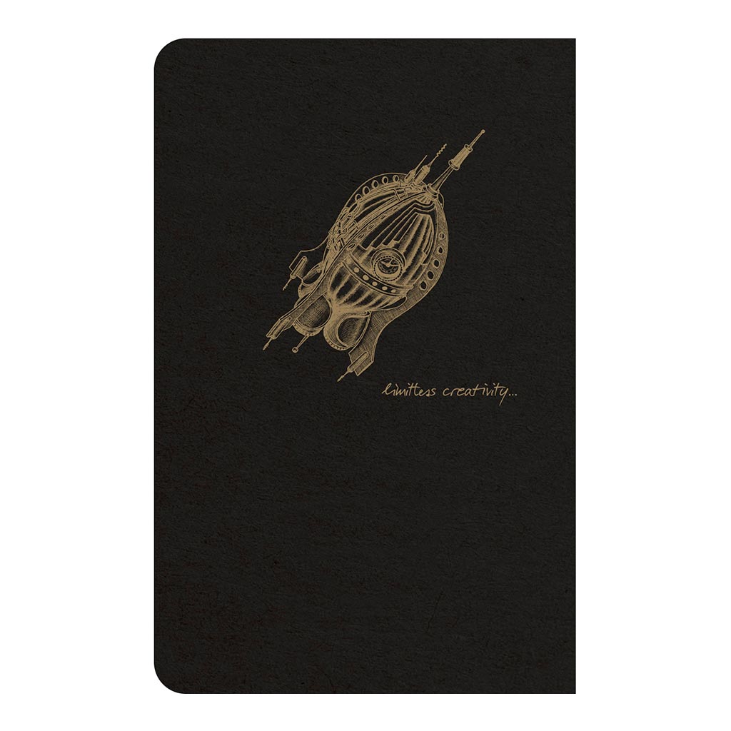 Flying Spirit Sewn Notebook 9x14cm Black