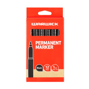 Warwick Marker Black Fine Tip Permanent Box Of 12 - Cafe Supply