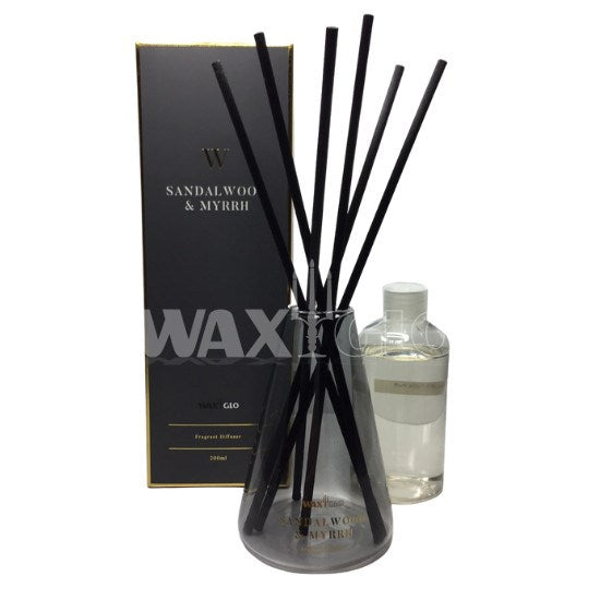 200ml Reed Diffuser 'W' Scented - Sandalwood & Myrrh - Cafe Supply