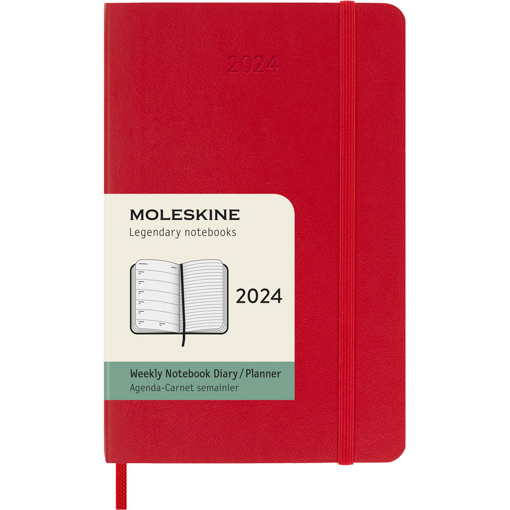 Moleskine Diary 12 Month Weekly + Notes SC Pocket Scarlet Red