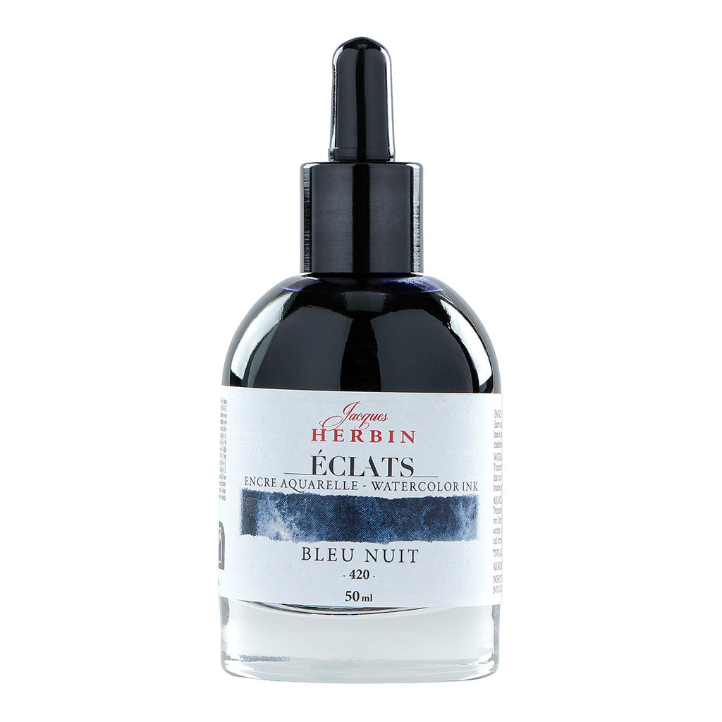 Jacques Herbin Eclats Watercolour Ink 420 Midnight Blue 50ml